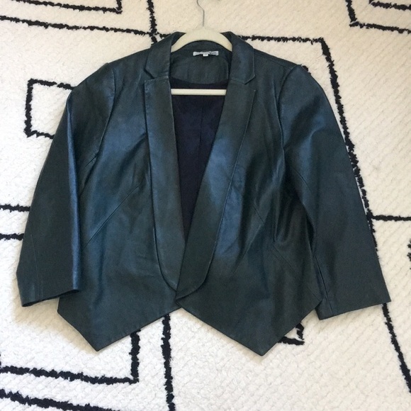 REBECCA MINKOFF Noble Green Ace Leather Jacket - Picture 7 of 12